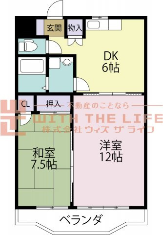 PLEAST御井駅前【10,000円キャッシュバック対象物件】の間取り|間取りです