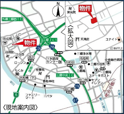 【地図】 | 三郷市上口3期1号棟
