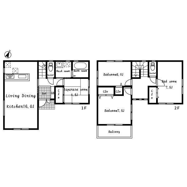 【アースデザイン】内覧可能◎　駐車場並列2台可能　藤江駅徒歩6分♪　明石市第6藤江の間取り