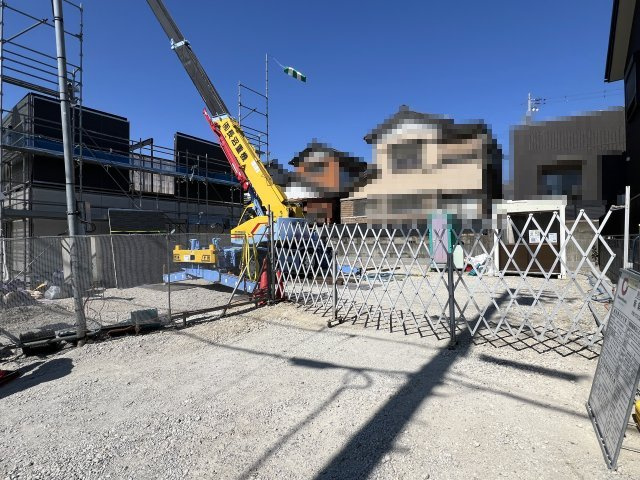 モン・シエールの駐車場|建設中、駐車場側です。