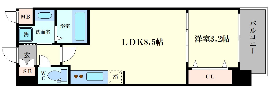 スプランディッド弁天町の間取り