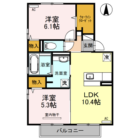 マール・ビビ A棟の間取り