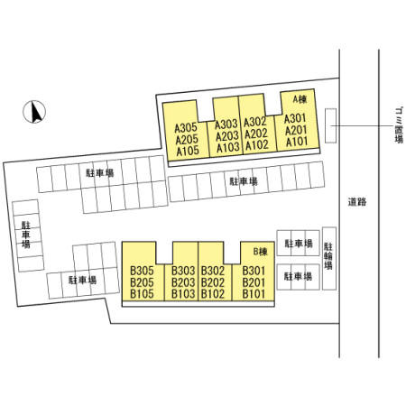 ルナージュ A棟の区画図