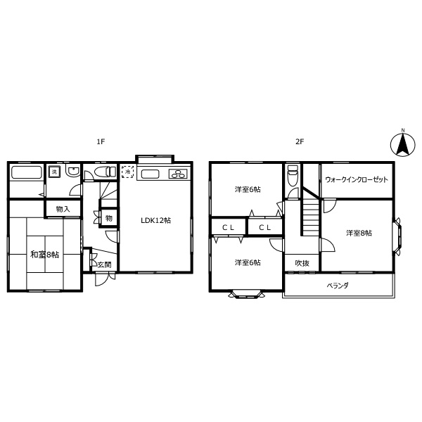 北島町中村中古住宅の間取り