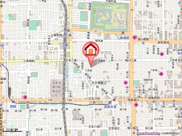 ソレイユ京都二条（旧UniE'terna四条大宮）の地図