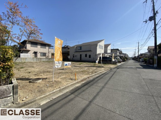 【前面道路含む現地写真】 | 京田辺市田辺勇田　A号地　売土地　建築条件無し