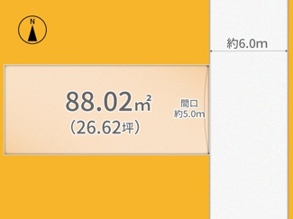 【区画図】 | 城陽市平川浜道裏　中古戸建 | 前面道路が約6.0m、車の出入りも楽々です