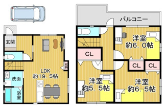 【間取り】 | 高槻市柳川町2丁目　新築戸建