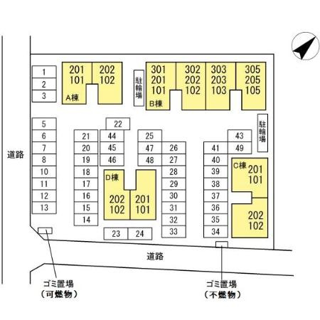 エスポワール松本B棟の区画図
