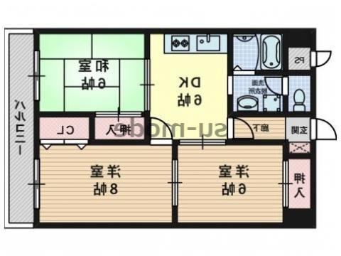 【間取り】 | エステートピア吉田 | 左右反転