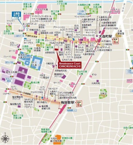 ルネサンスコート大森町の地図