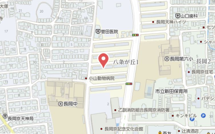 長岡天神ハイツ10棟　4階の地図