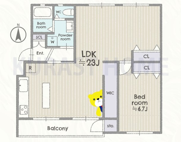 長岡天神ハイツ10棟　4階の間取り