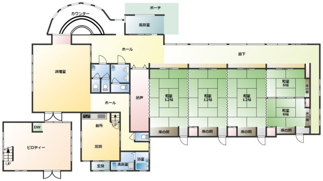藤岡市下大塚　店舗併用住宅の間取り|1階　間取図