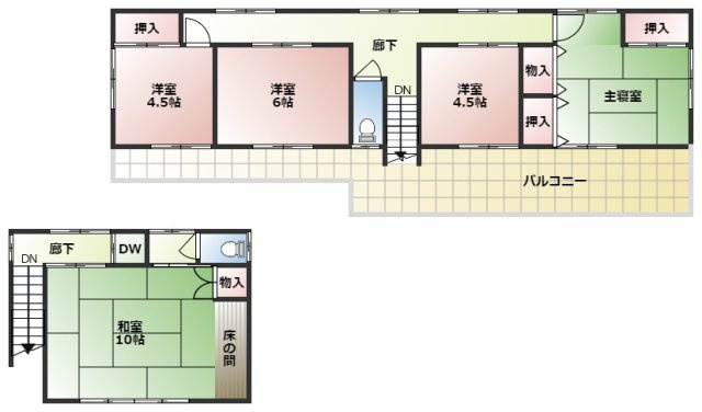 藤岡市下大塚　店舗併用住宅の間取り|2階　間取図