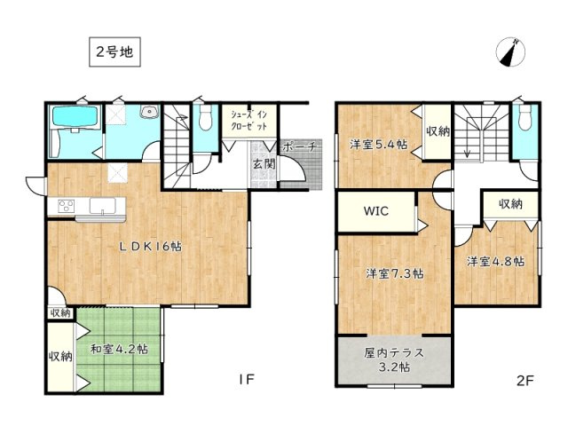 【間取り】 | 大津茂小学校前Ⅲ／全3棟（未入居戸建）