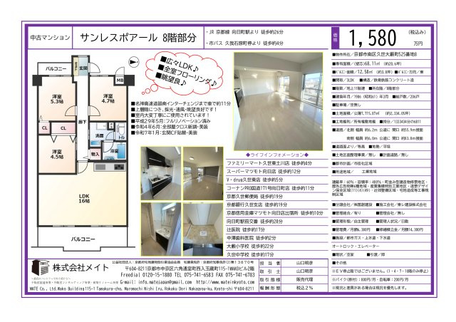 【サンレスポアール☆8階部分】東向きのゆったりとしたリビングです！のその他