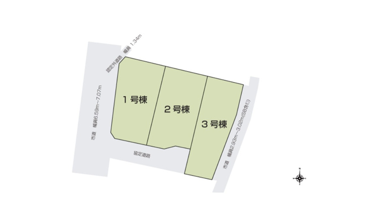 熊谷市箱田7丁目　1号棟　区画図