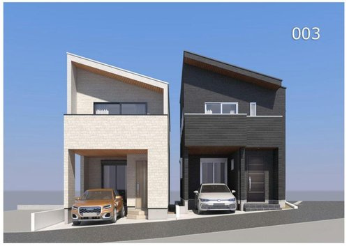 【横浜市保土ケ谷区今井町153-3全２棟新築戸建てＢ棟】★仲介手数料無料★（今井小学校・橘中学校）の外観パース|建物完成予想図です