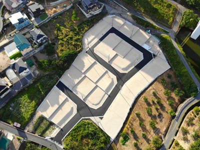 【外観】 | 土地　サントピア玉島八島　全23区画 | ドローンで上空から撮影。