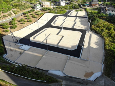 【外観】 | 土地　サントピア玉島八島　全23区画 | ドローンで上空から撮影。