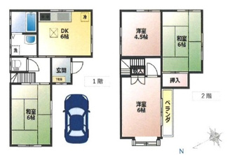 【間取り】 | 武蔵村山市大南３丁目　中古戸建て