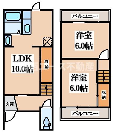 【間取り】 | 中石切町４丁目貸家
