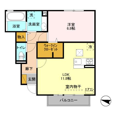 マンテネール Aの間取り