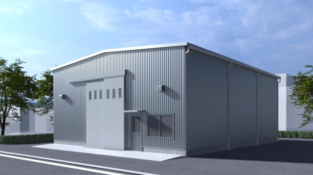 瑞穂町倉庫の外観パース