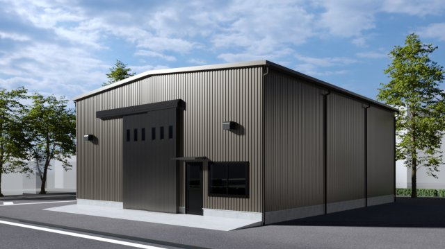 瑞穂町倉庫の外観パース