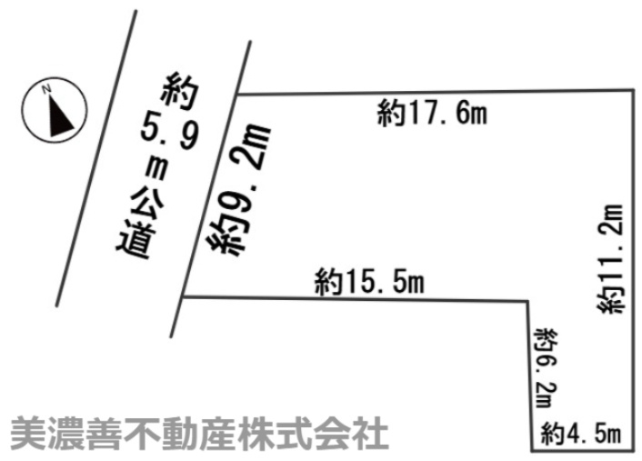 ６２９５７　岐阜市梅ヶ枝町土地の区画図