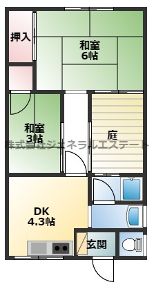 【間取り】 | 宝町乾貸家B