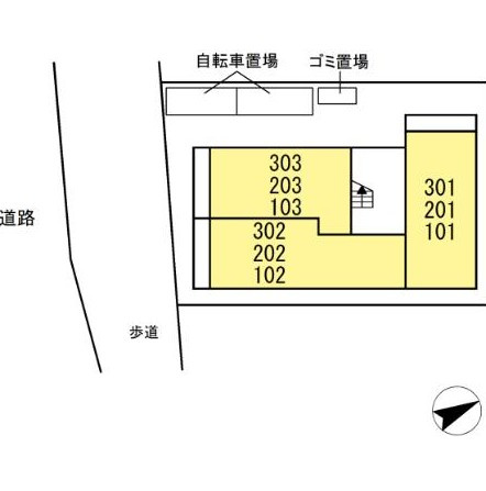 ペルル新広の区画図