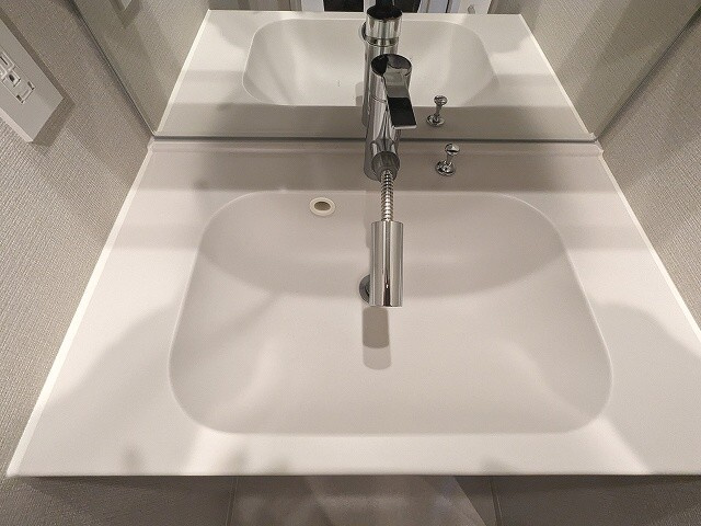 ONE ROOF RESIDENCE上野御徒町の設備|トイレと独立した洗面室、2面鏡付き、ハンドシャワー付き洗面台