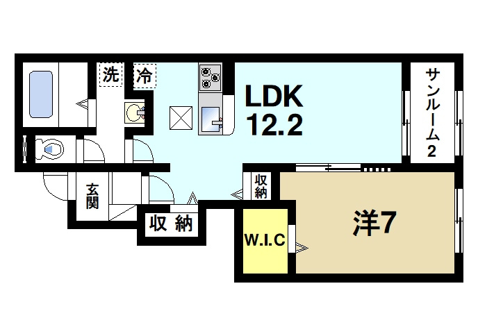 メゾン　ラ　シャンスＳの間取り|1LDK