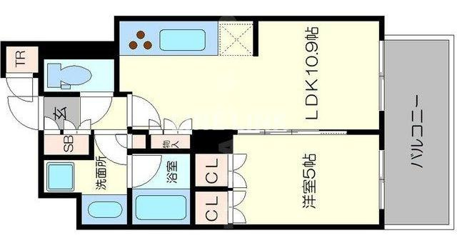 クレヴィアタワー御堂筋本町の間取り