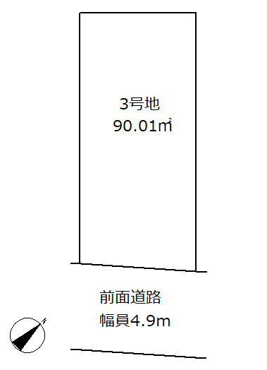 大東市三箇１丁目新築戸建の区画図