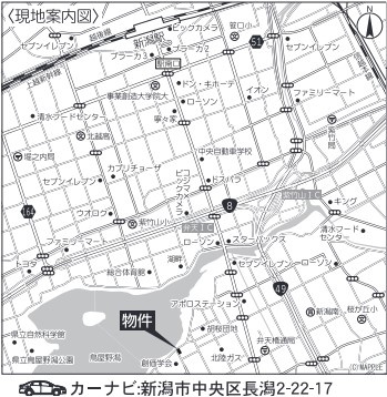 クレイドルガーデン　中央区長潟第２　全３棟の地図