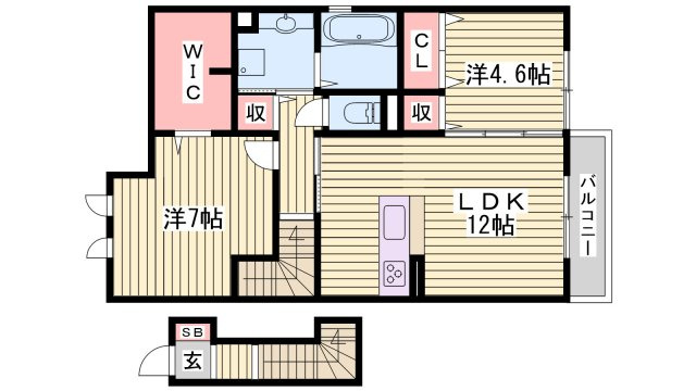 アンソレイエ　ファミーユ　A棟の間取り