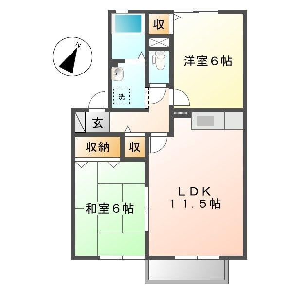 セジュール竹Dの間取り
