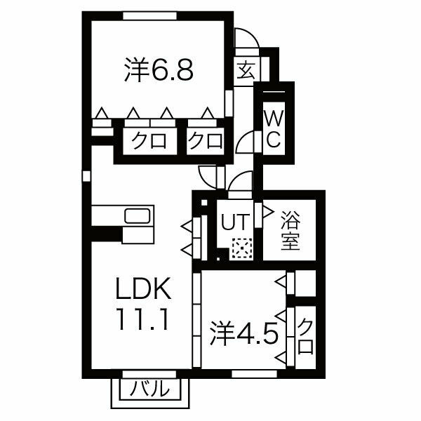 セジュール加佐Bの間取り