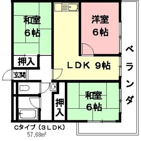 岐阜市茜部大野２丁目のアパートの間取り