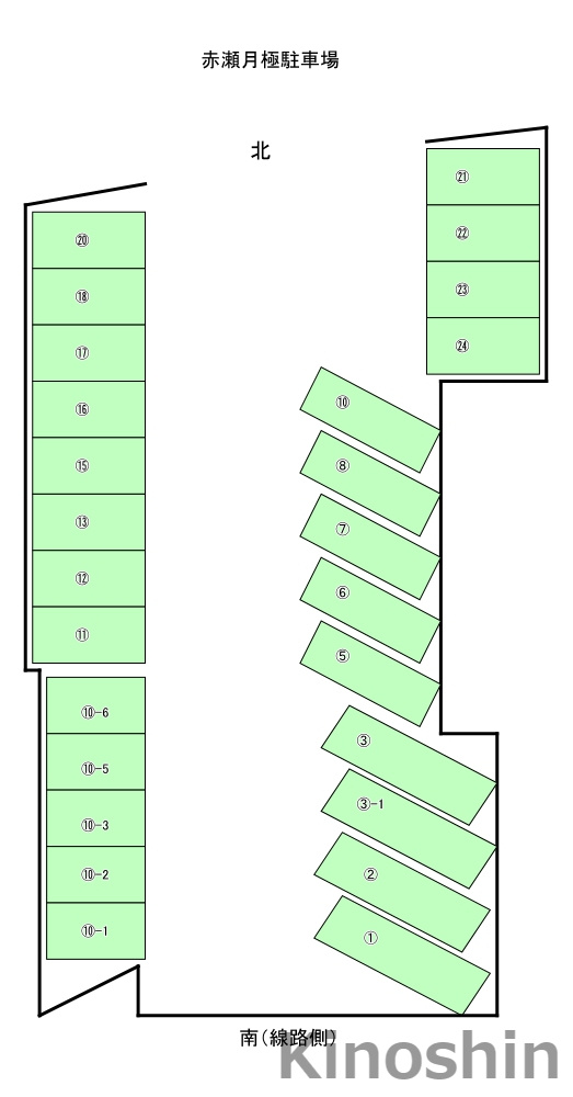 赤瀬駐車場の区画図