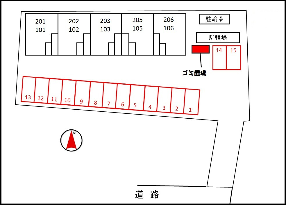 ラブリーコートⅥの駐車場