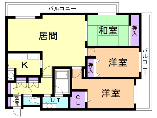 りら・ガーデン登別の間取り