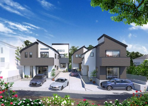 【横浜市旭区中沢１丁目45-5全4棟新築戸建て3号棟】★仲介手数料無料★（中沢小学校・旭中学校）の外観パース|建物完成予想図です