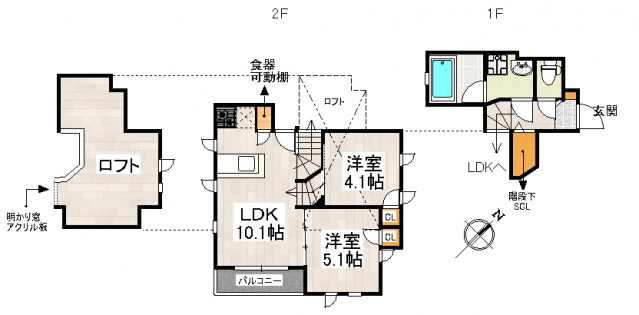 【間取り】 | ＣＢ千早エクラ２