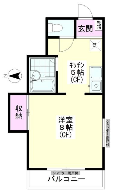 １Ｋ！広々８帖あり！