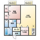 【間取り】 | パルハウス御幸A