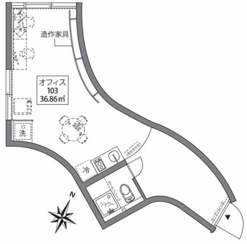 SHINJUKU NEW VILLAの間取り|ピンク色の区画が103号室です